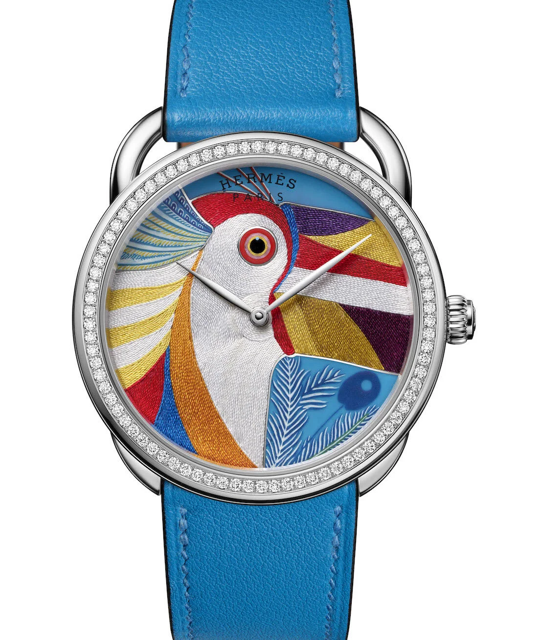 Introducing: Hermès Arceau Toucan de Paradis. White gold, Enamel